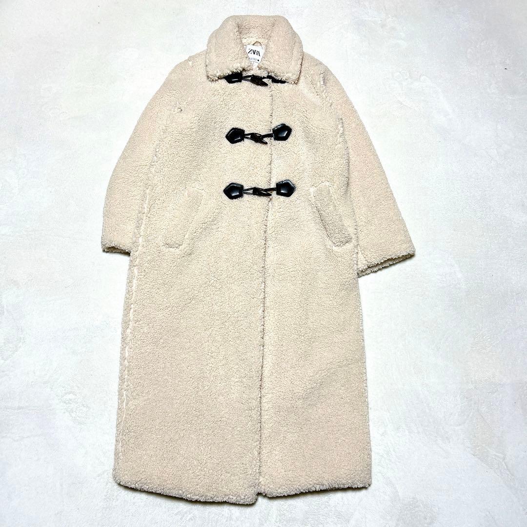 ZARA ボア ダッフル ロングコート トグルコート