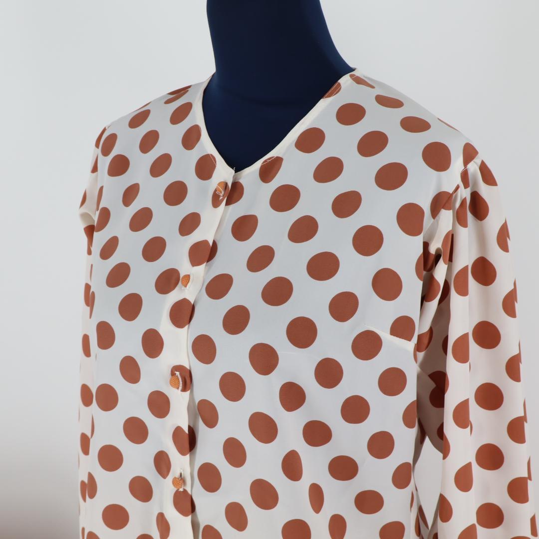 【美品 フラメンコ衣装】キャニオンブラウン×水玉柄 ブラウス ファルダ シージョ