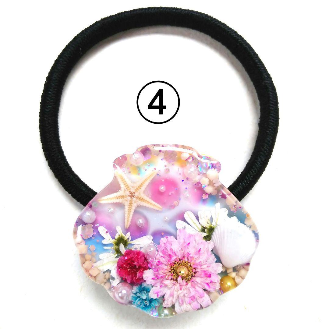 ヘアクリップ レジン 6.5cmオーバルマトリカリアとヒメウツギ プリンスカラー