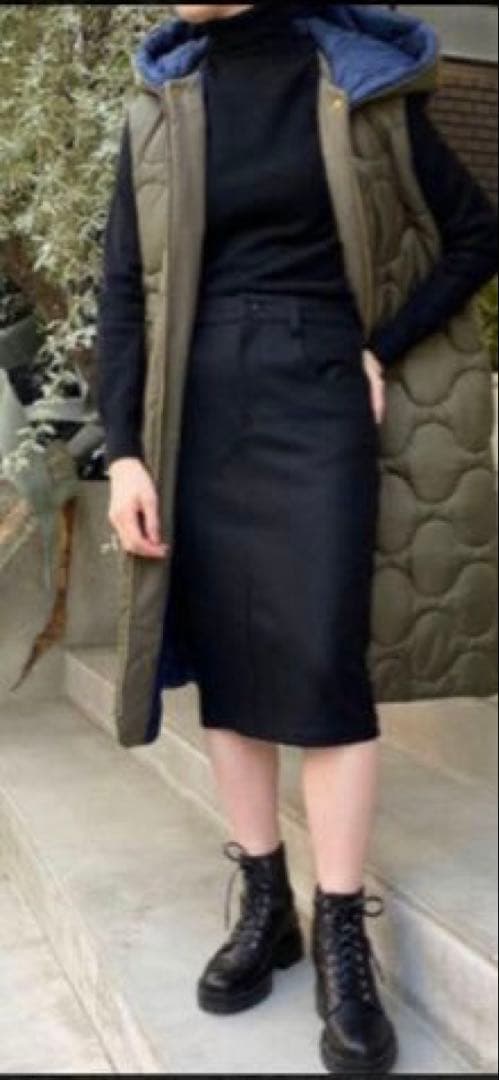 MADISON BLUE フード付きキルティングジレ　ダウンベスト