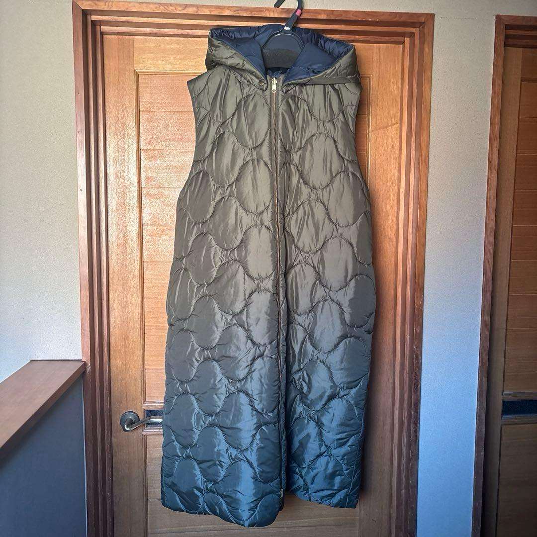 MADISON BLUE フード付きキルティングジレ　ダウンベスト