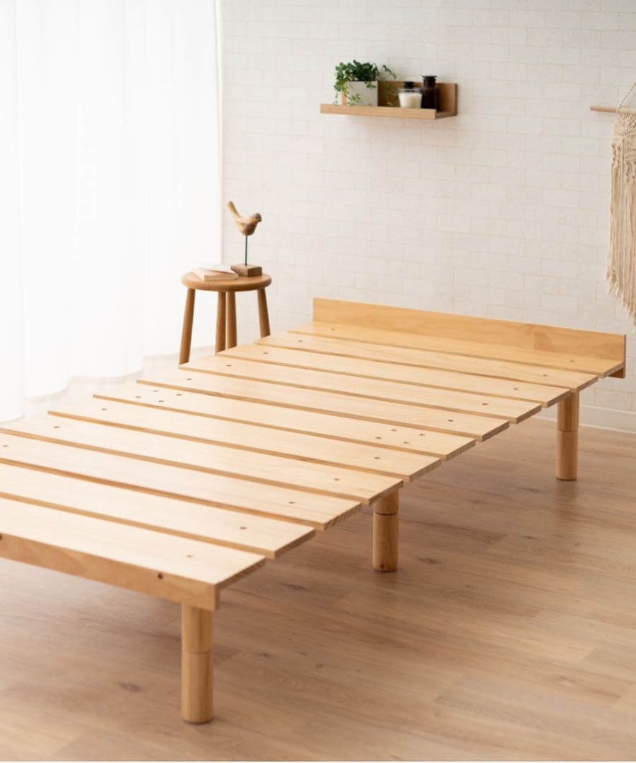 エムール　高さが変えられる天然木すのこベッド　OSMOS シングル