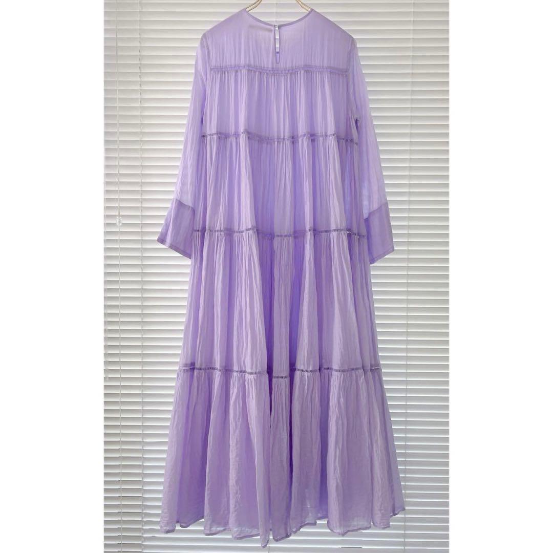 (美品)ヌキテパ　ティアードロングワンピース