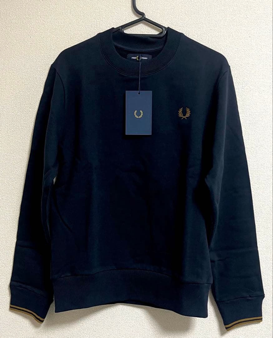 FRED PERRY/フレッドペリークルーネック スウェットトレーナーネイビーS