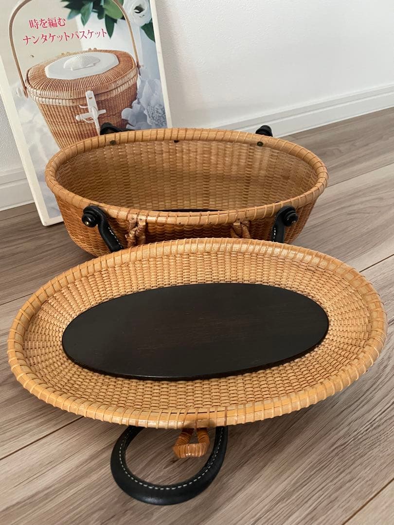 ナンタケットバスケット　10インチ　オーバル　蓋付きバスケット