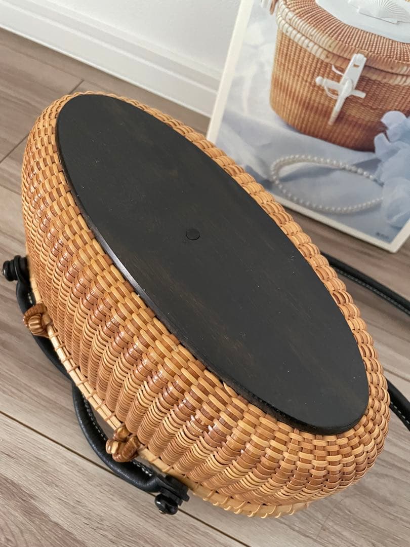 ナンタケットバスケット　10インチ　オーバル　蓋付きバスケット