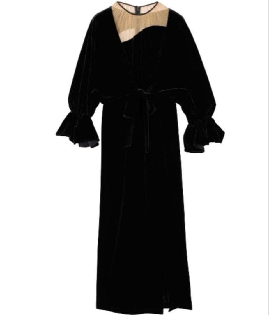 アメリ 2WAY CURVE VELOURS DRESS