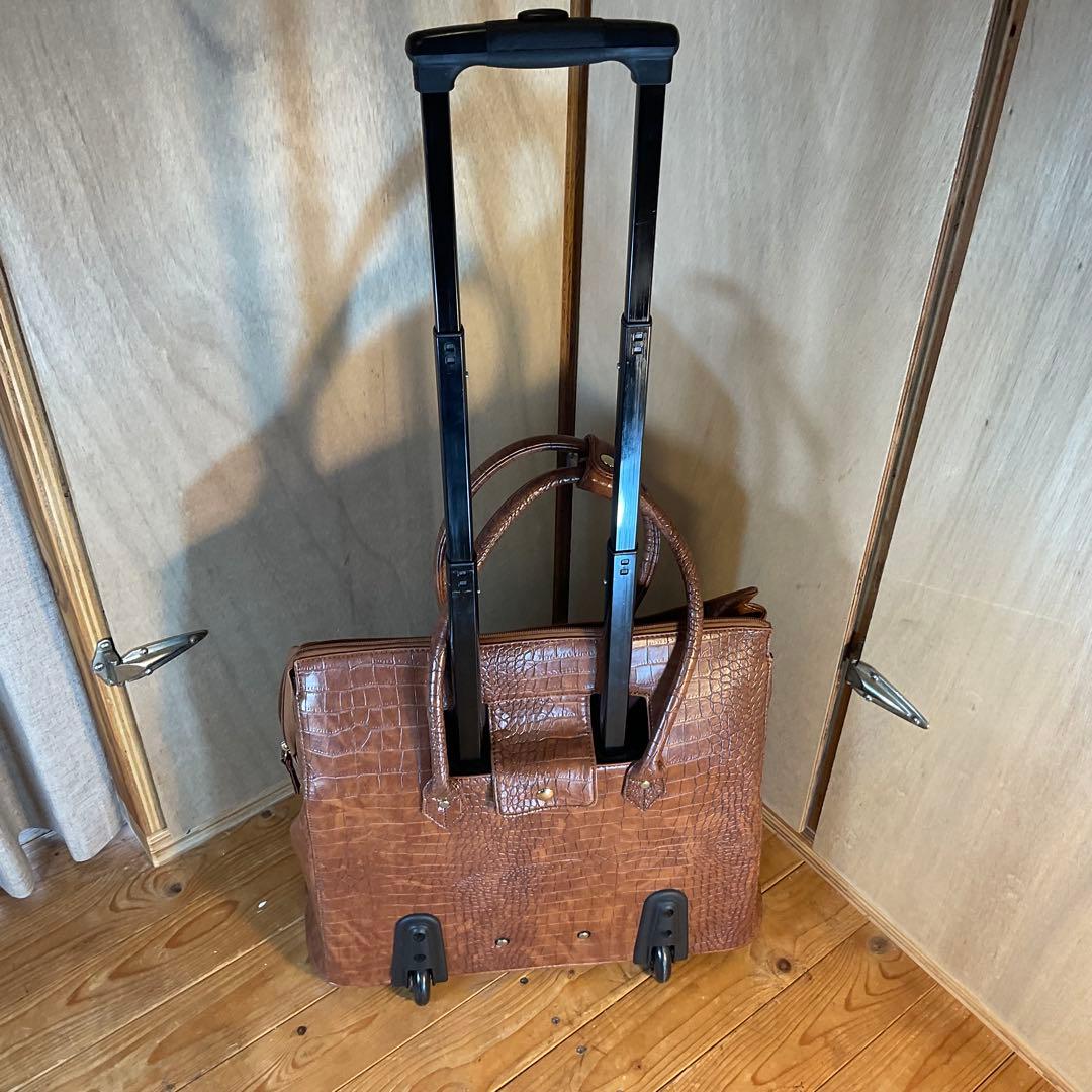 新品 未使用 COOCO クーコ キャリーカート キャリーバッグ クロコ 型押し