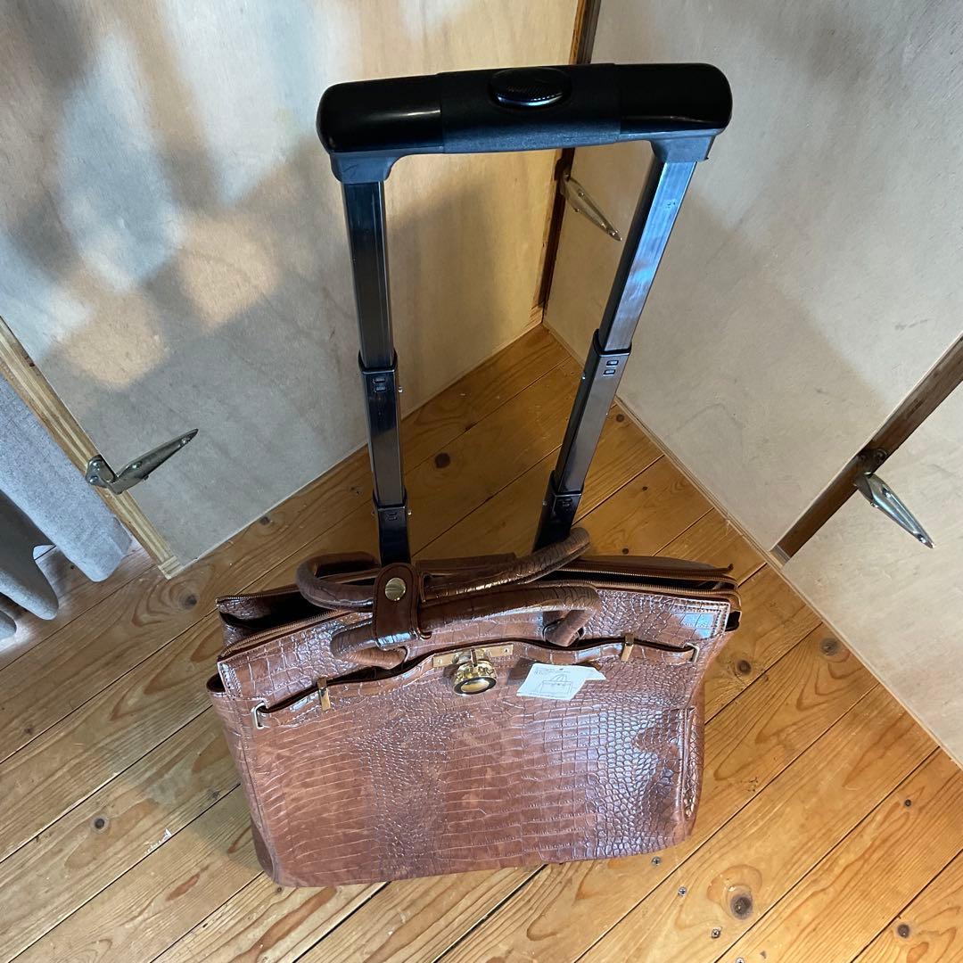 新品 未使用 COOCO クーコ キャリーカート キャリーバッグ クロコ 型押し