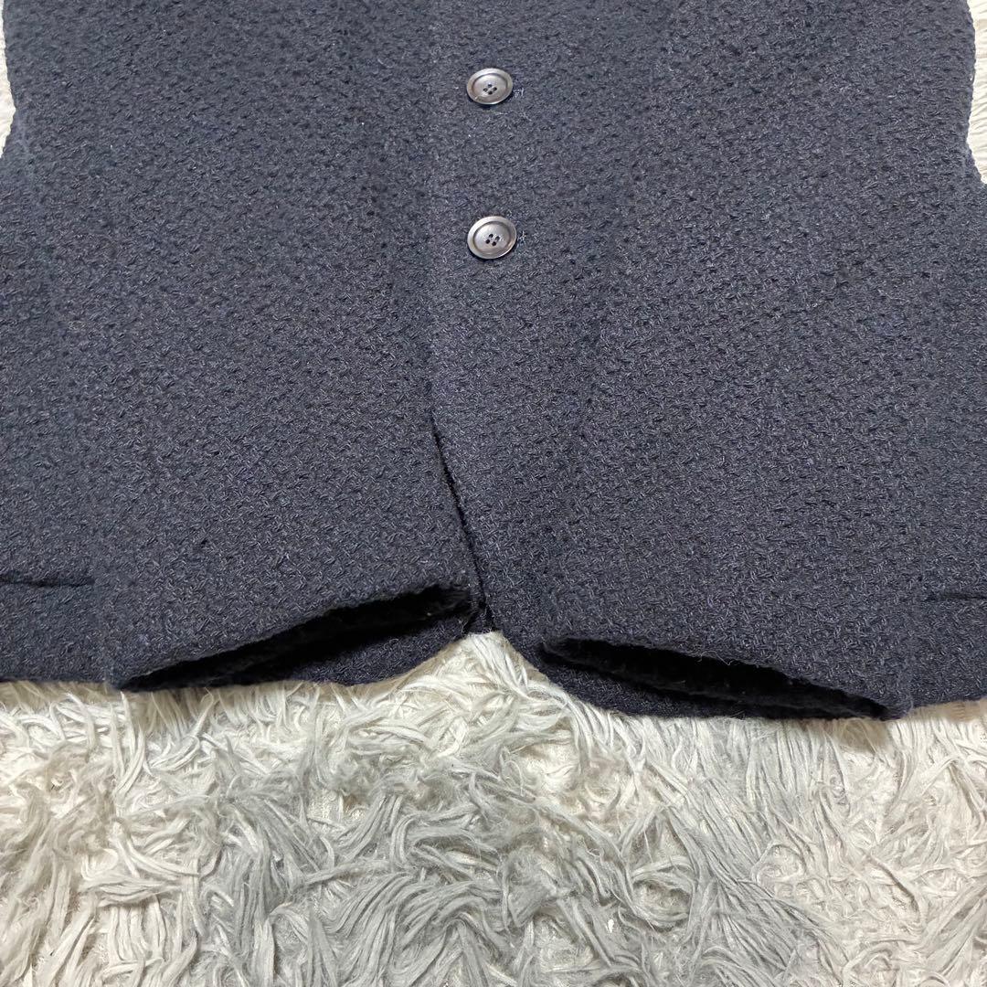 【良品】BLUE BLUE 3 ウールスタンドジャケット 濃紺 日本製