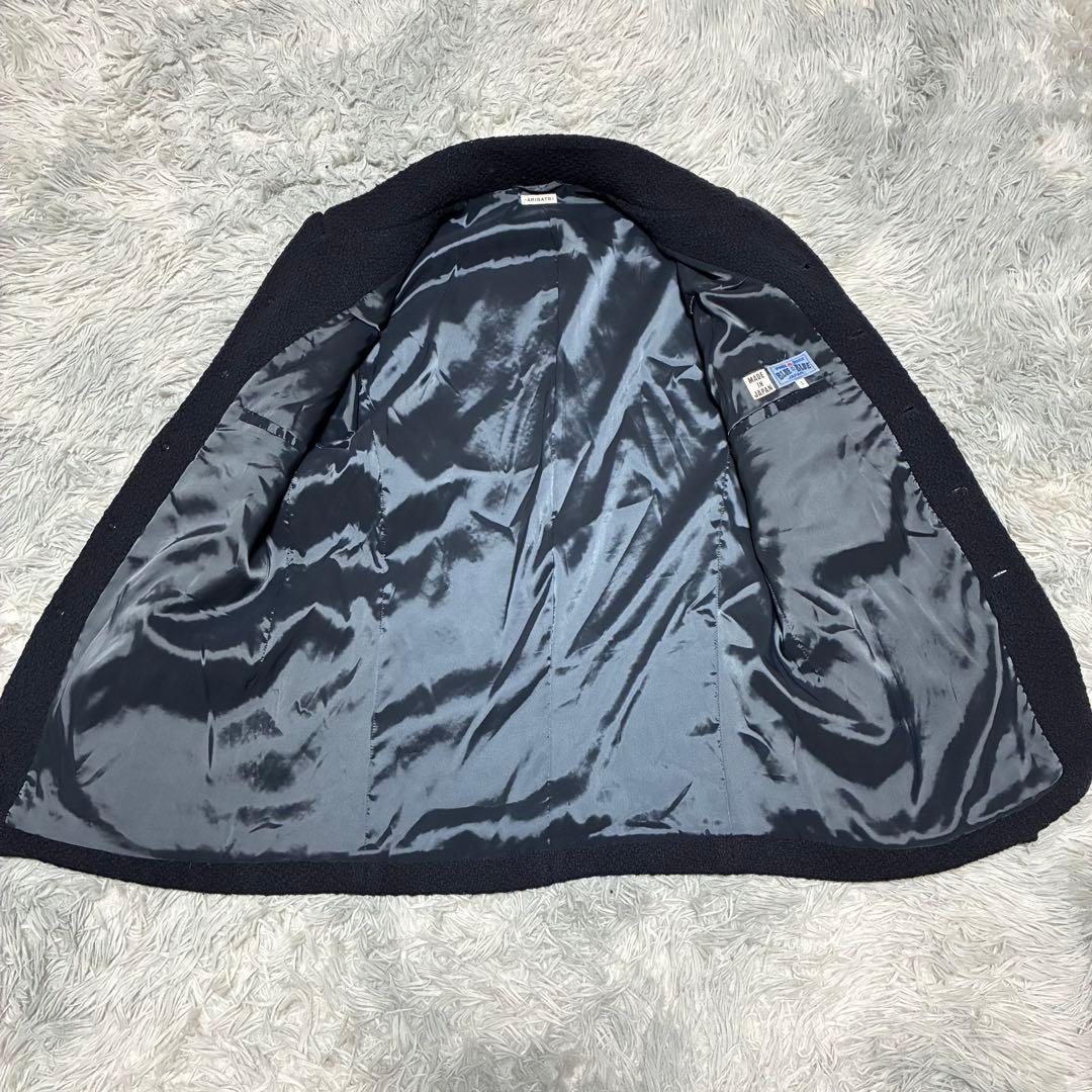 【良品】BLUE BLUE 3 ウールスタンドジャケット 濃紺 日本製