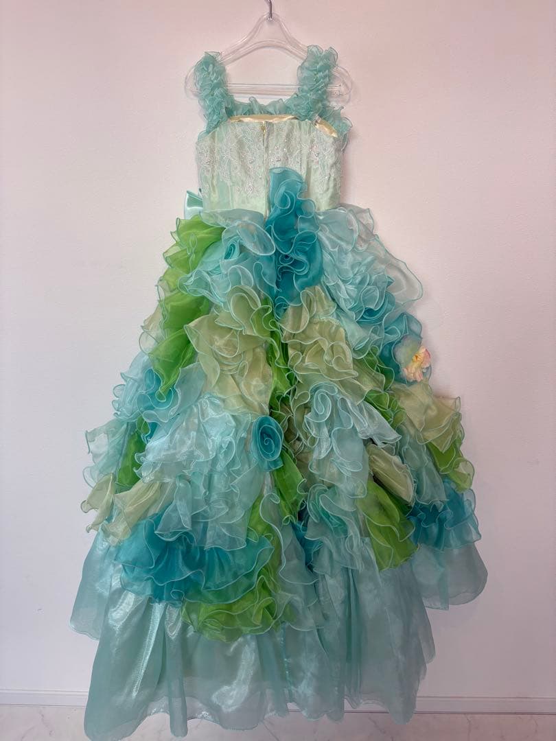 130 ドレス　キッズ　子供　アイクリア　グリーン　エメラルド　フォーマル