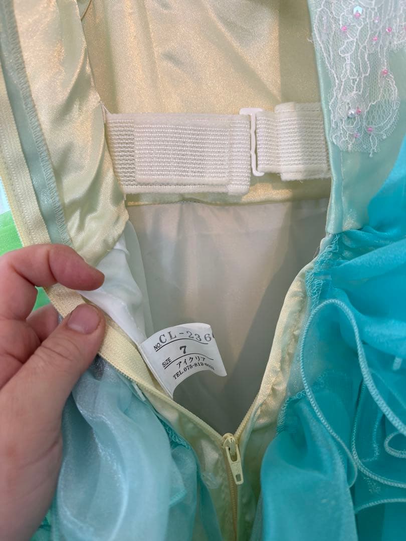 130 ドレス　キッズ　子供　アイクリア　グリーン　エメラルド　フォーマル