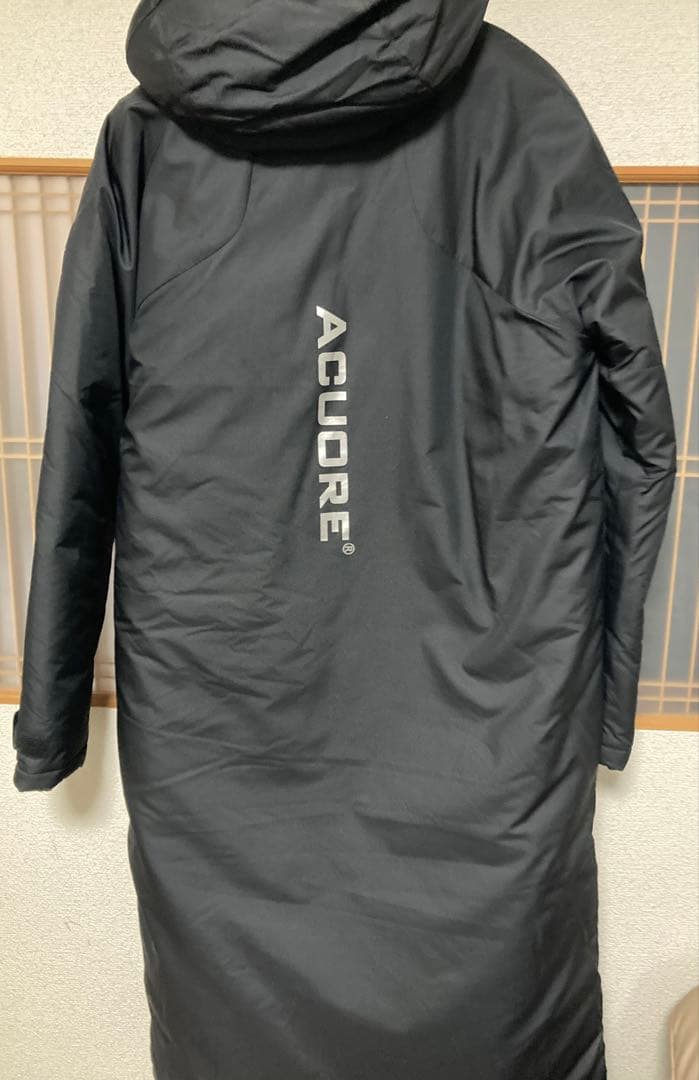 ACUORE ブラック 中綿　ベンチコート フード付き　美品　貴重　サイズ　L