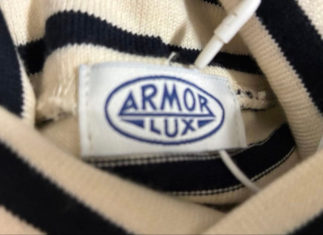 新品　アルモーリュックス　ボーダータートルネック　オフホワイト/ネイビー　5