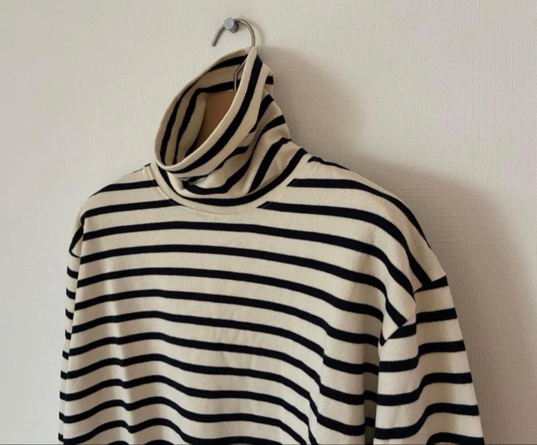 新品　アルモーリュックス　ボーダータートルネック　オフホワイト/ネイビー　5