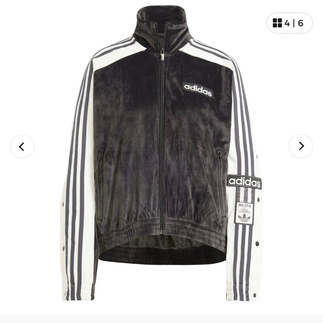 adidas ベロア ジャージ アウター ブラック　上下