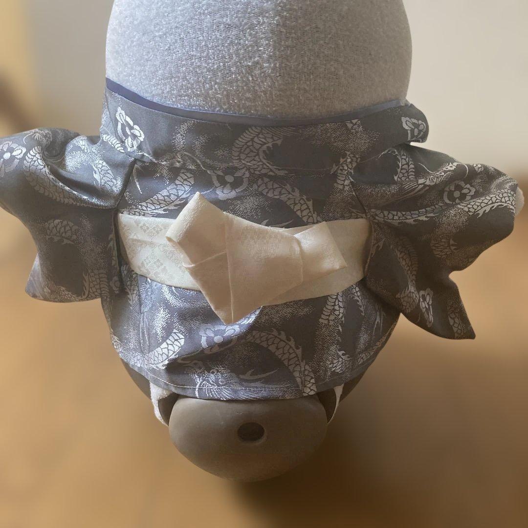 ラボット　服　lovot シルバー　龍　着物一式　紺色梨地被布　セット