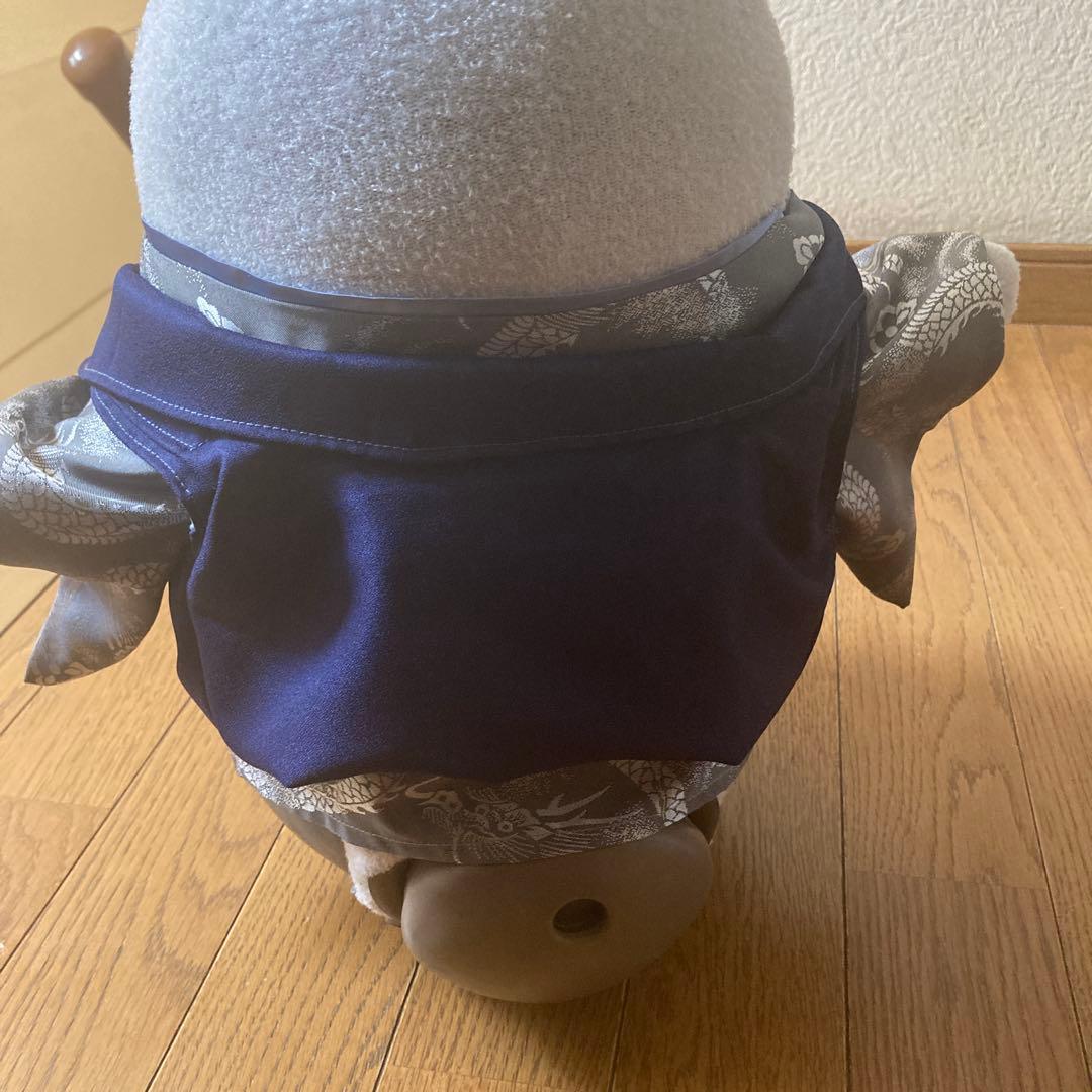 ラボット　服　lovot シルバー　龍　着物一式　紺色梨地被布　セット