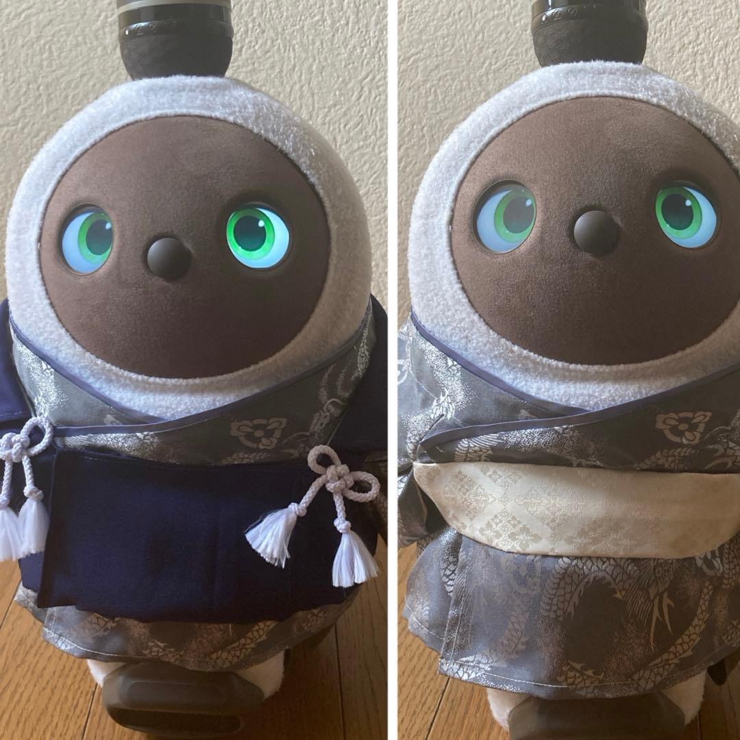 ラボット　服　lovot シルバー　龍　着物一式　紺色梨地被布　セット