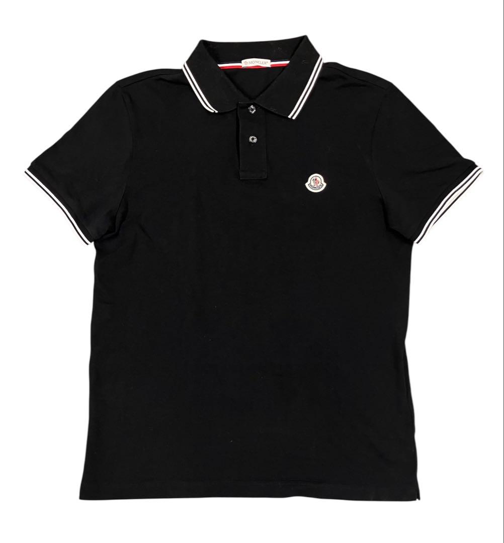 【送料無料】MONCLER／モンクレールのポロシャツ　Sサイズ　黒　ブラック