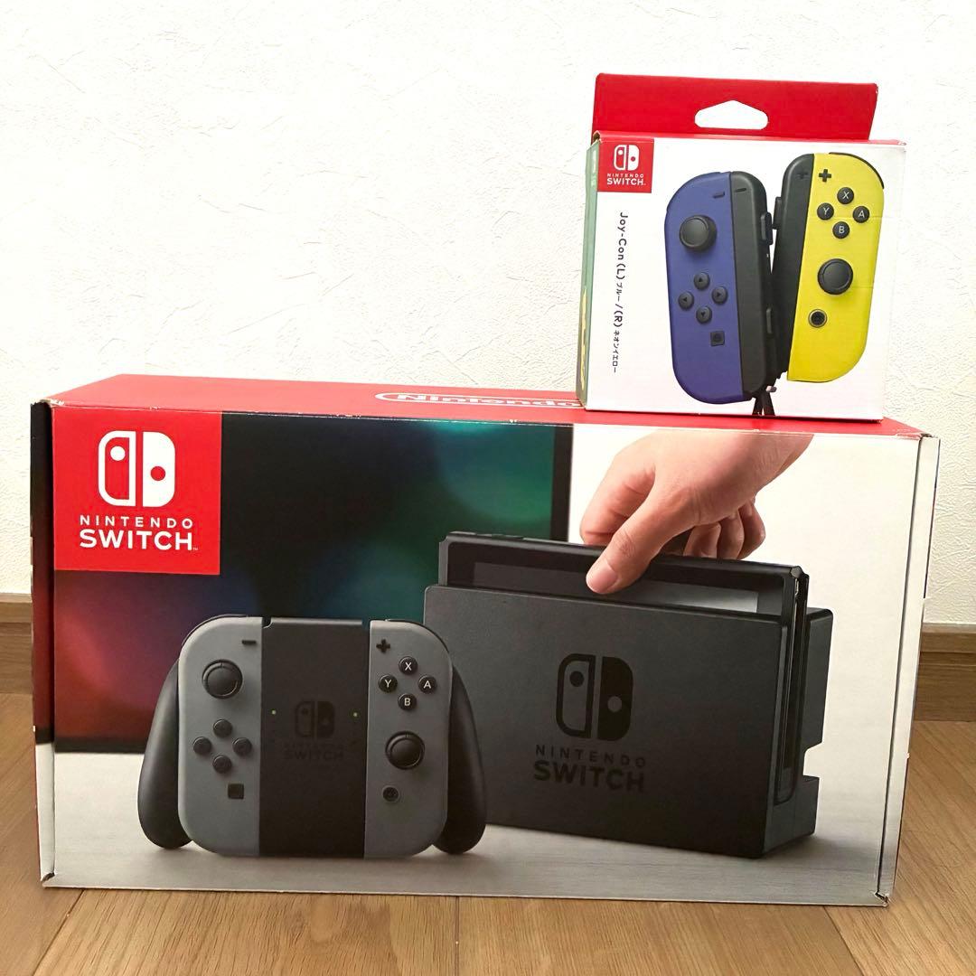 Nintendo Switch Joy-Con グレー＋ブルーネオンイエロー