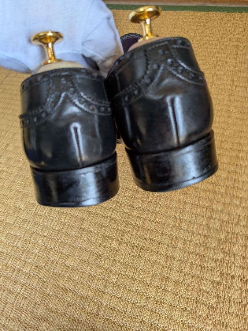 カルミナ　ウイングチップ　フルブローグ　外羽根　黒　サイズ7（25.5）