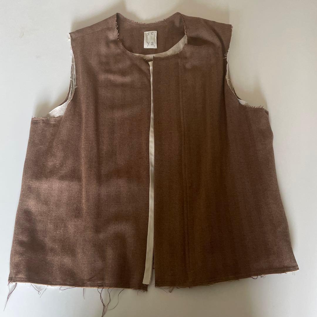 seya ブラウンノースリーブベスト