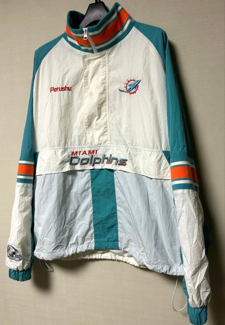 Perushu × NFL コラボナイロンスタンドネックアノラックブルゾン　完売