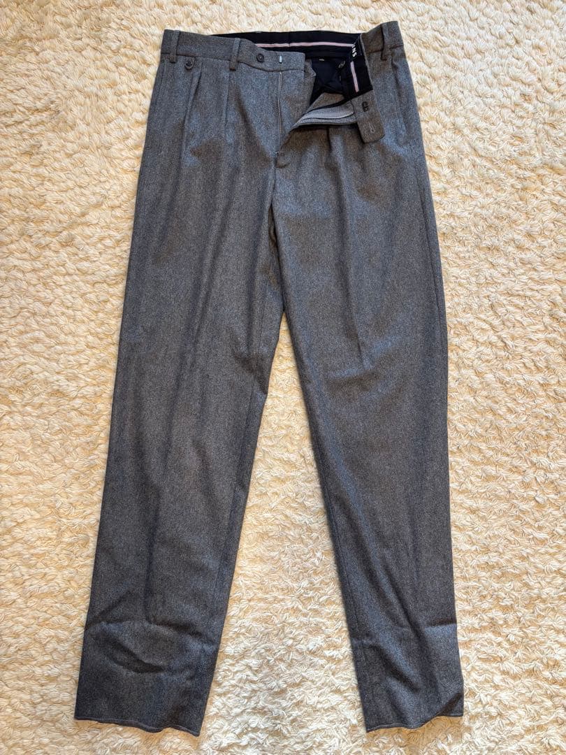 新品未使用　ATELIER ZINS グレー フランネル　ワイドスラックス