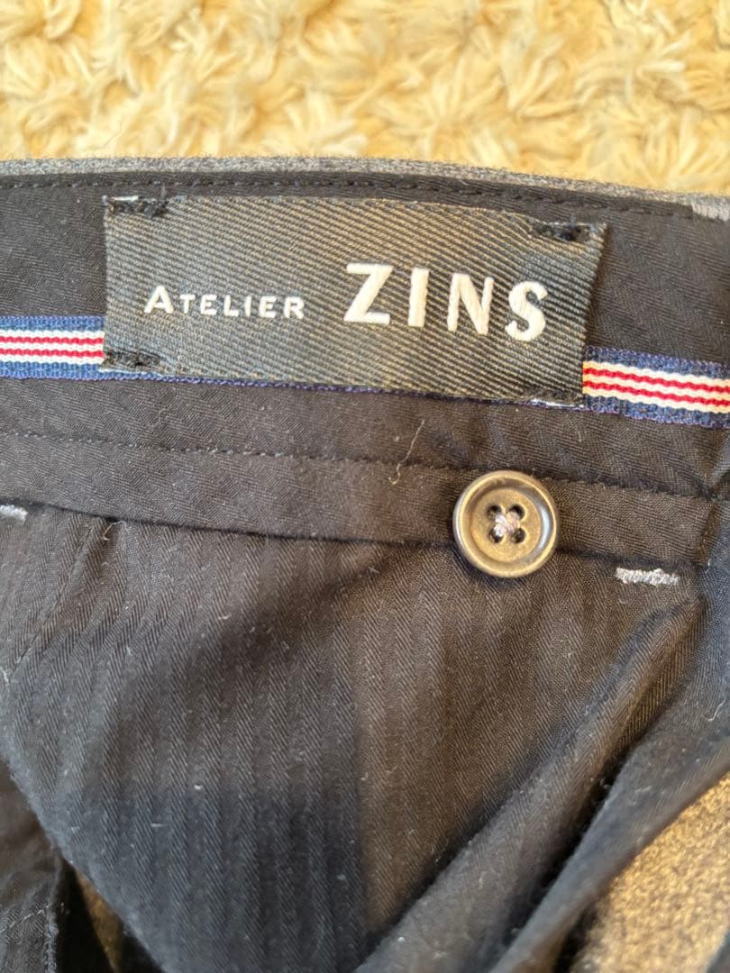 新品未使用　ATELIER ZINS グレー フランネル　ワイドスラックス