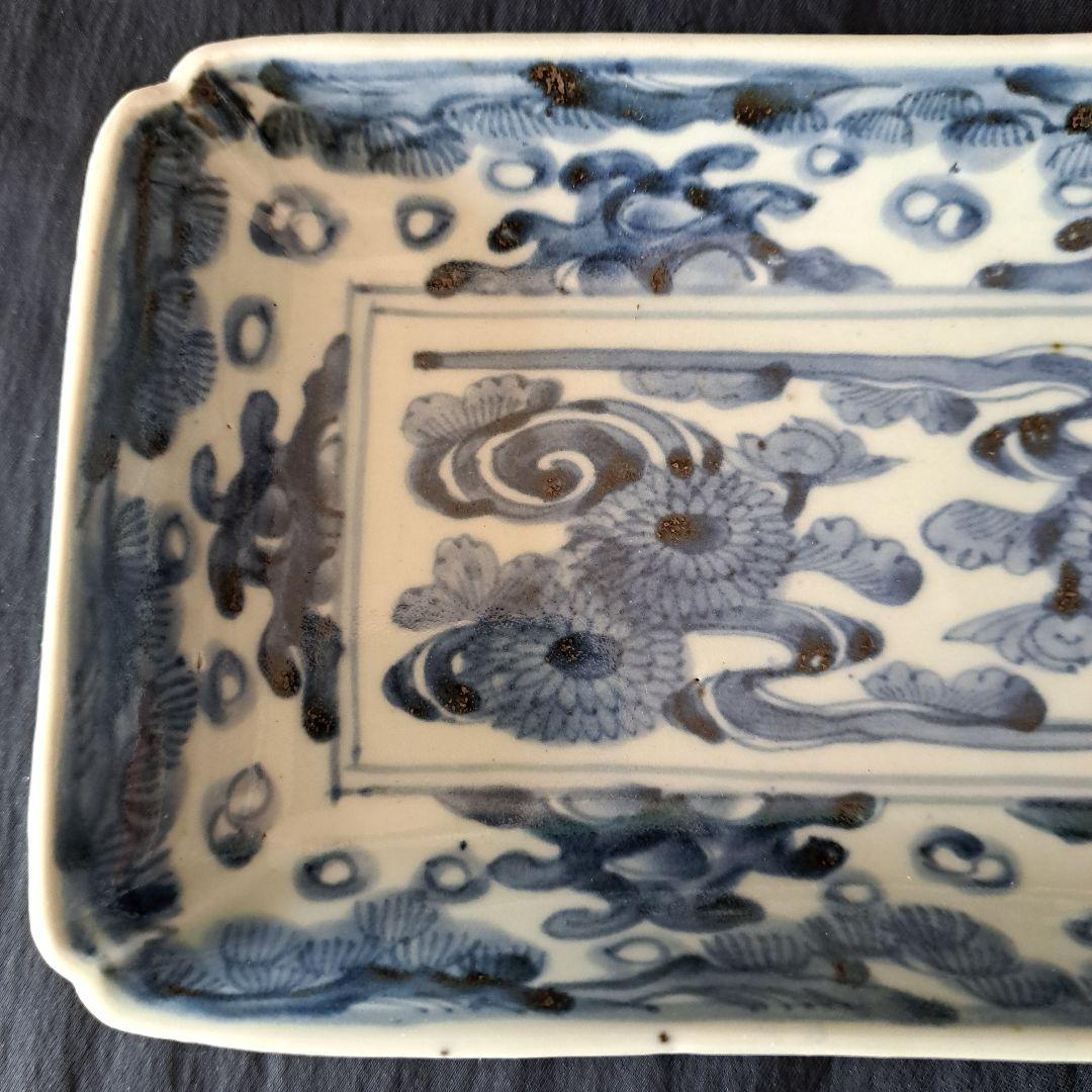 「high level ！菊づくしの古伊万里」 染付長皿(幅21cm)2客セット