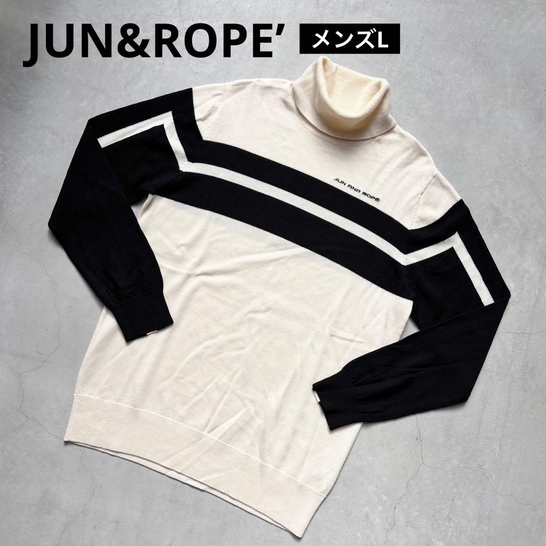 JUN&ROPE’ ジュンアンドロペ ウールニットタートルネックセーター ロゴ