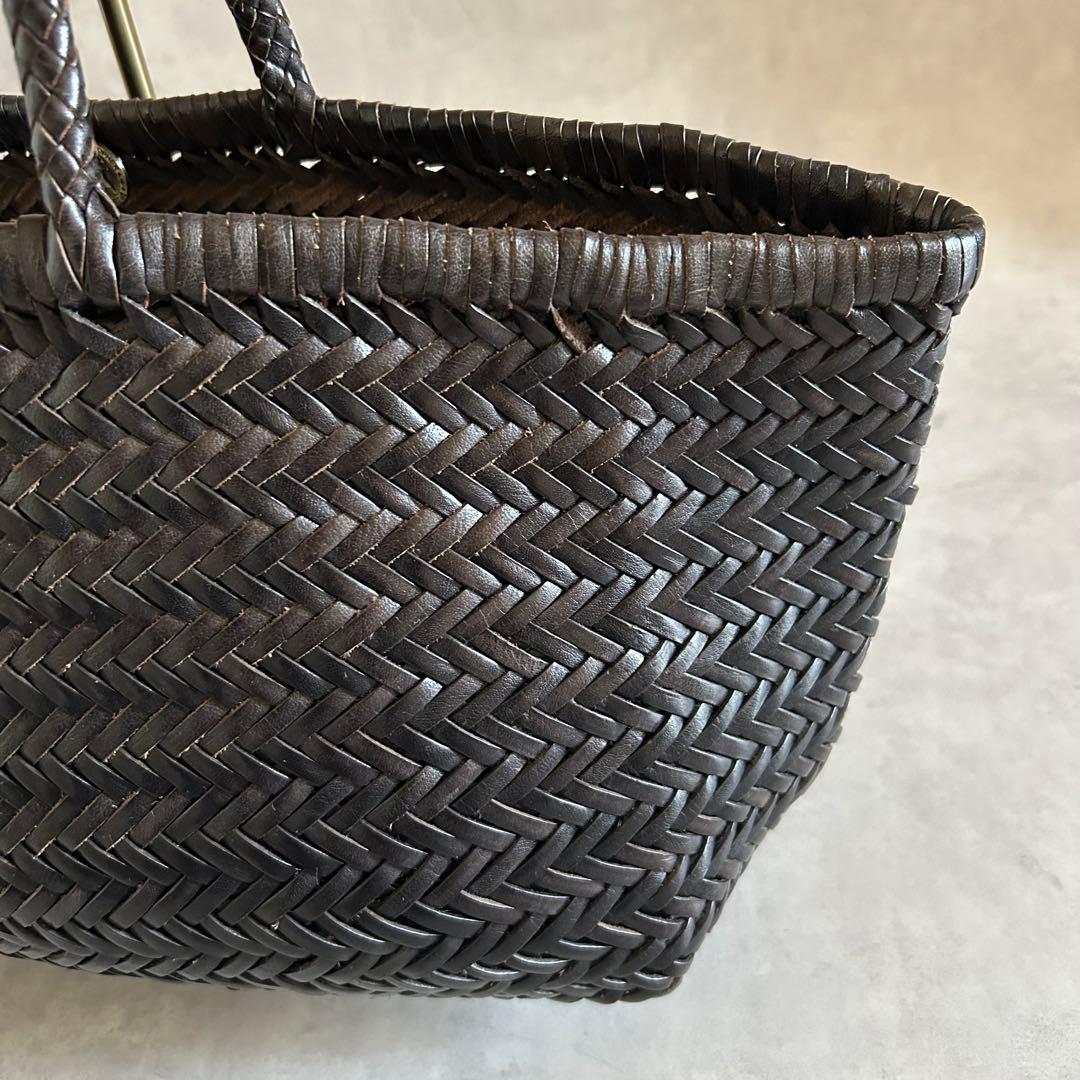 美品ドラゴンDragon メッシュバッグトートバッグレザー肩掛けダークブラウン