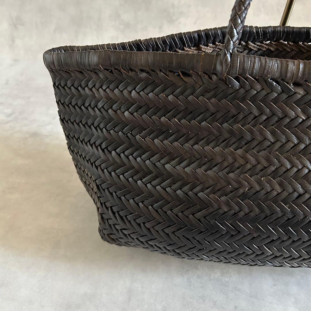 美品ドラゴンDragon メッシュバッグトートバッグレザー肩掛けダークブラウン