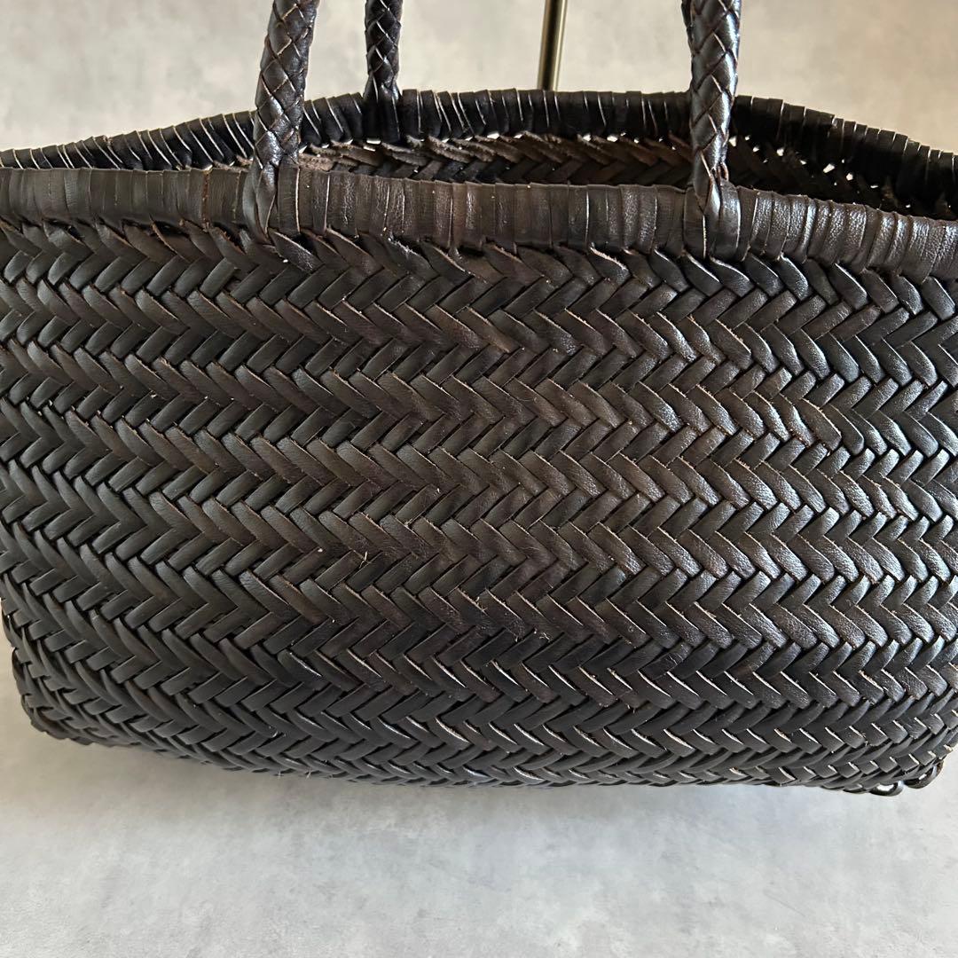 美品ドラゴンDragon メッシュバッグトートバッグレザー肩掛けダークブラウン