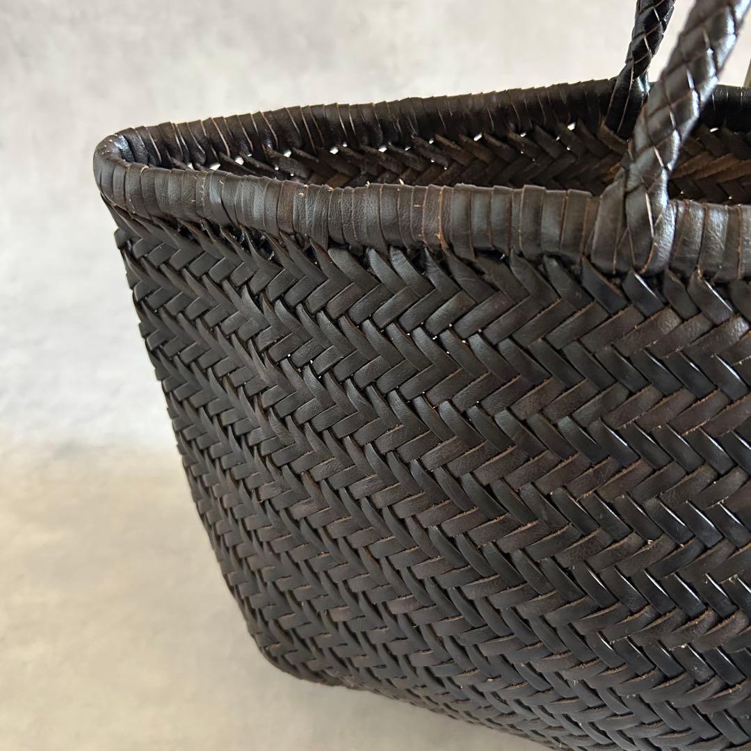 美品ドラゴンDragon メッシュバッグトートバッグレザー肩掛けダークブラウン