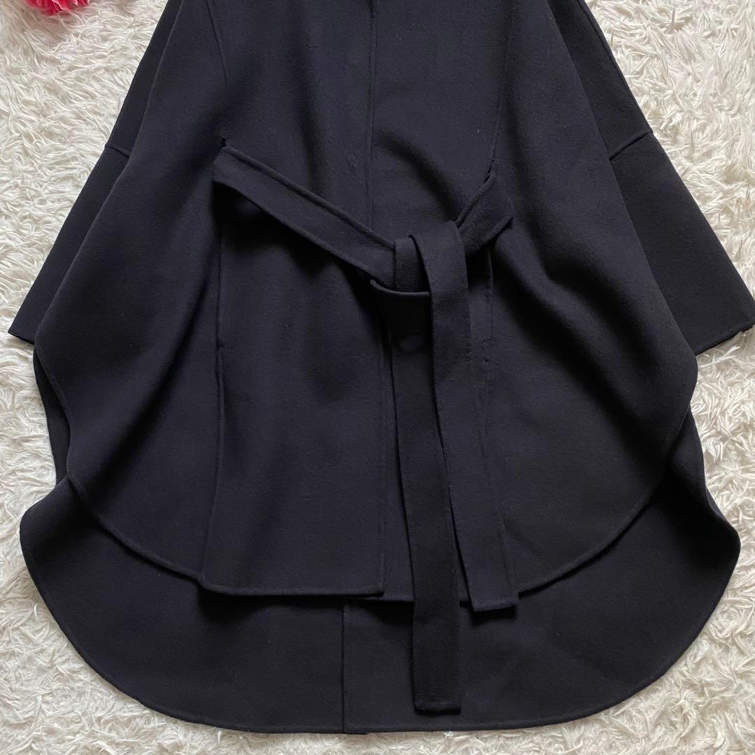 極美品■LE PHIL　ソフトウール　リバーポンチョ　ケープコート　ネイビー