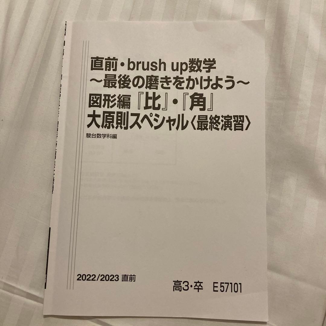 駿台　直前brush up 数学　図形編　「比」「角」大原則スペシャルテキスト