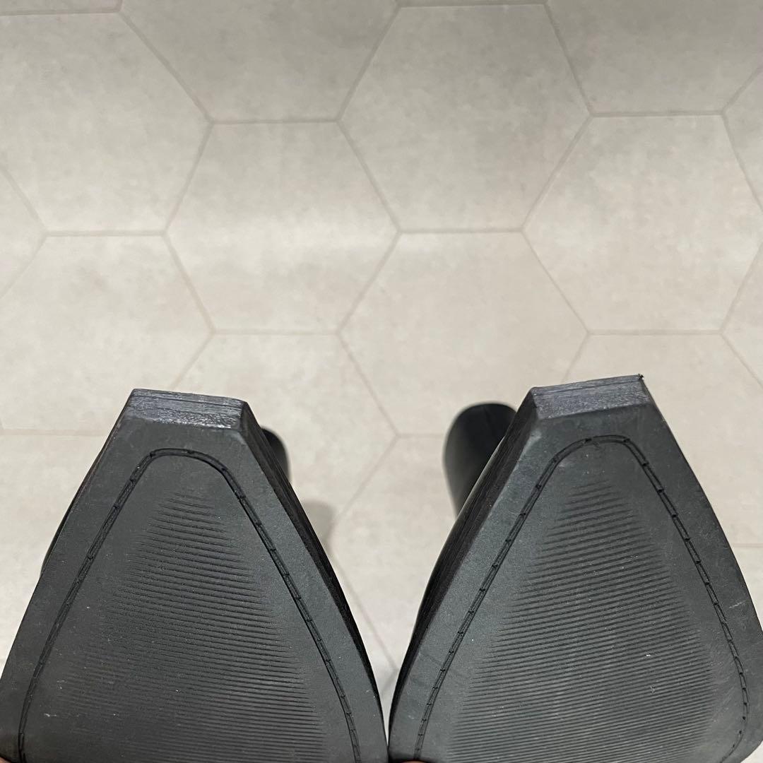 ★極美品★ZARAレザーブーツ　サイドジップ　ポインテッドトゥ　27.5