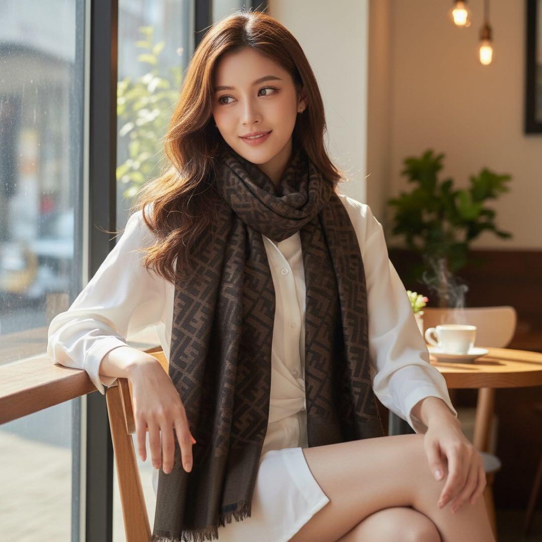 【極上品】FENDI 大判ショール ズッカ柄 150×150 正規品 箱 タグ