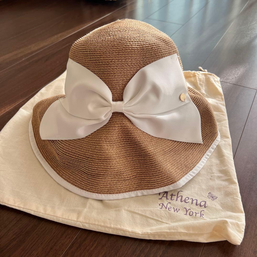 アシーナニューヨーク⭐︎Athena New York 白リボン麦わら帽子