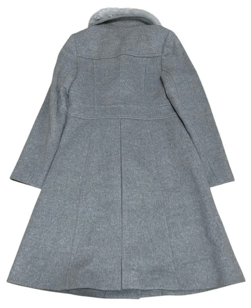 BLUE LABEL CRESTBRIDGE ボア ウールロングコート グレー