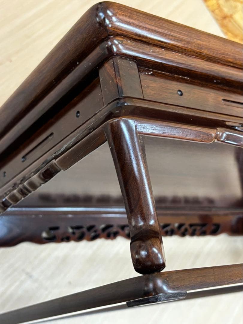 【勝峰作 / 花台】飾り台 螺鈿 金彩蒔絵 机 骨董品