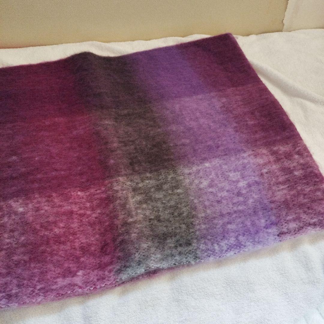 紫　ACNE STUDIOS　チェック柄　マフラー　スカーフ