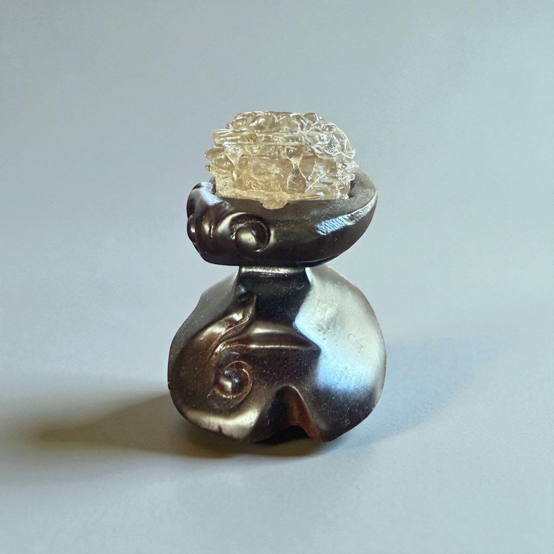 天然石 ルチルクォーツ龍亀。oＯo。金運　パワーストーン