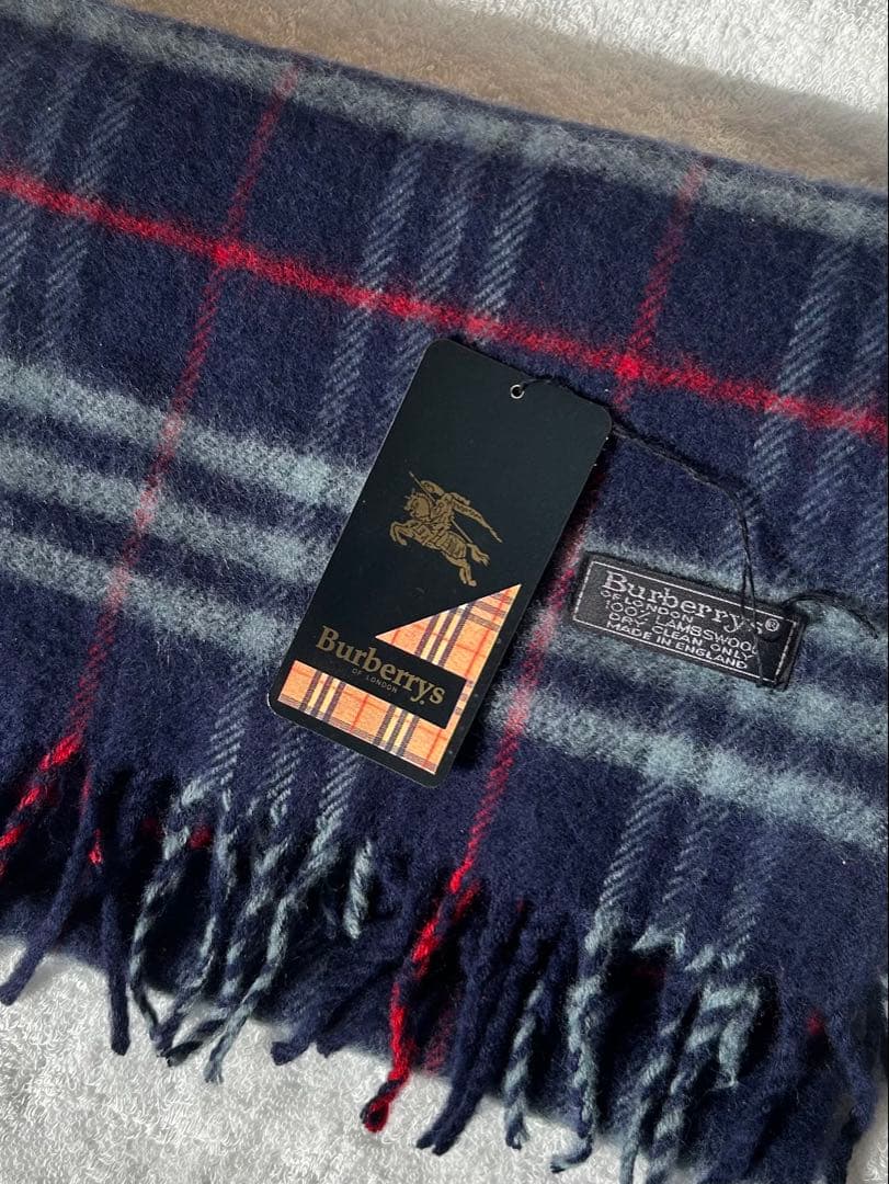 Burberry's 未使用品 チェック柄 ラムウール100% マフラー