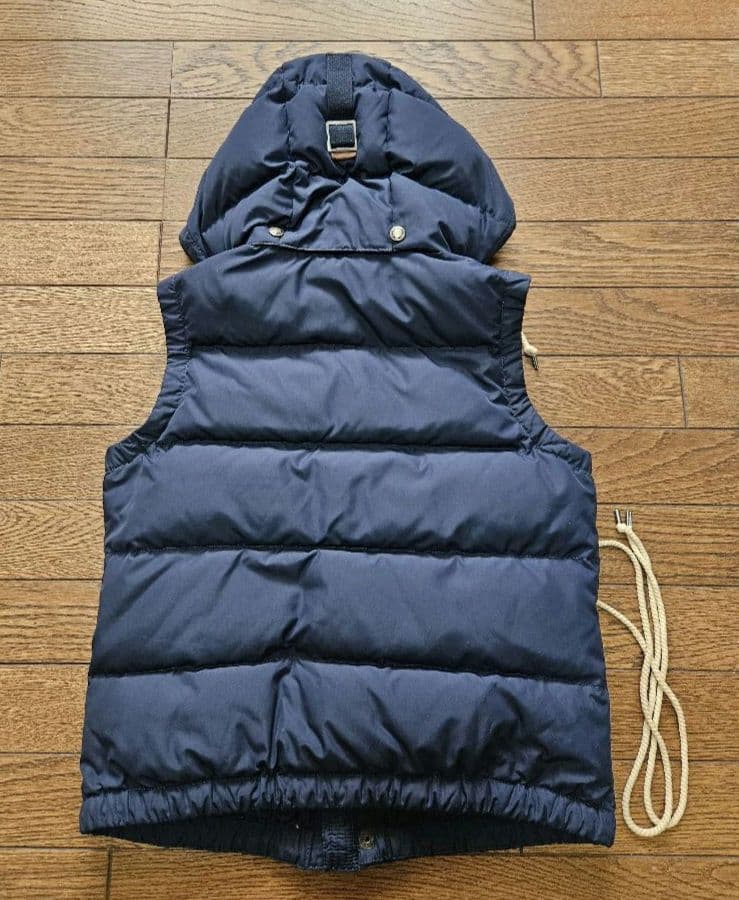 ポロラルフローレン ダウンベスト ポニー刺繍 紺ネイビー フード付