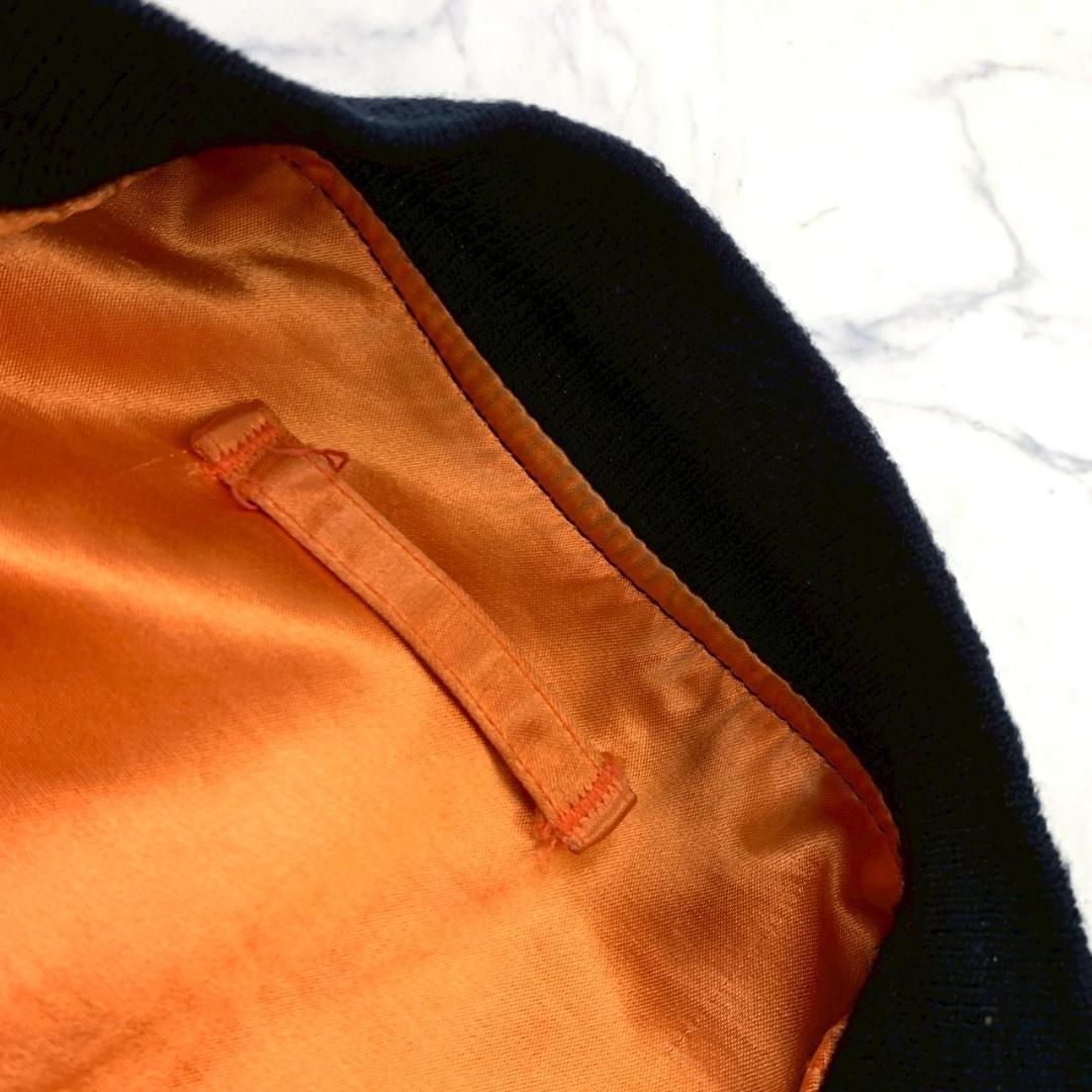 90s USA製 アルファ L-2B フライトジャケット 紺 XL　D479