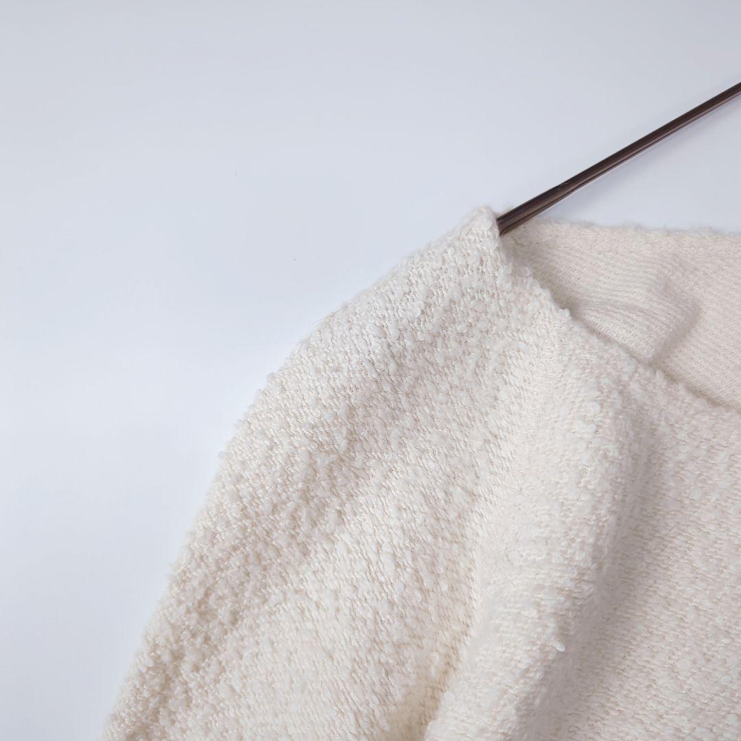 ババグーリ 22AW コットンループ ワイドカットソー 白 ヨーガンレール